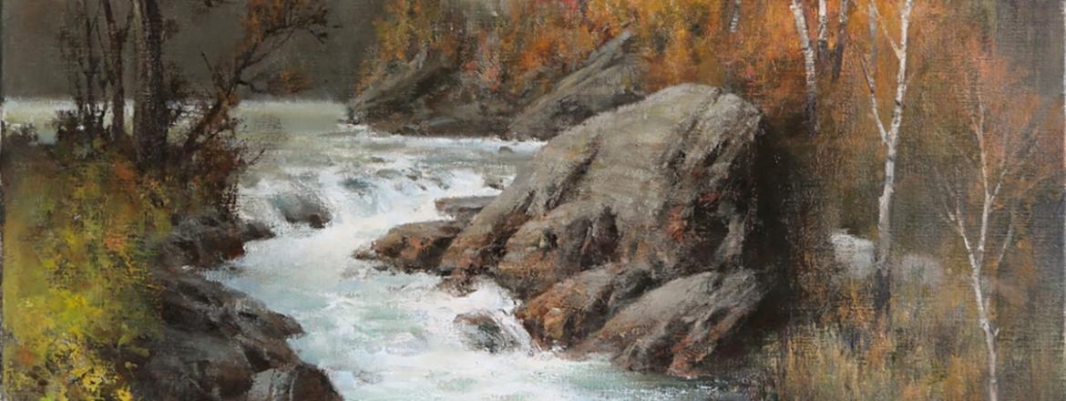 Late October Rapids, VT. Artist: Tom Nicholas, N.A., A.W.S.